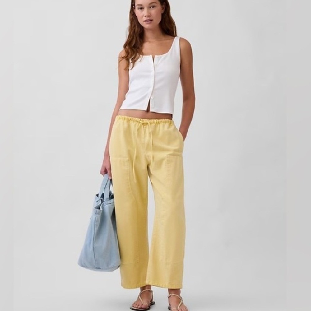 NEW GAP Yellow Double Knee Barrel Utility Pants XS
